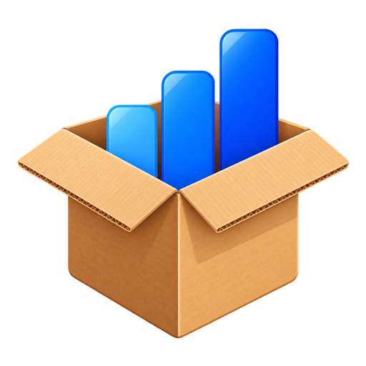 vBoxStock cardboard box and inventory chart icon